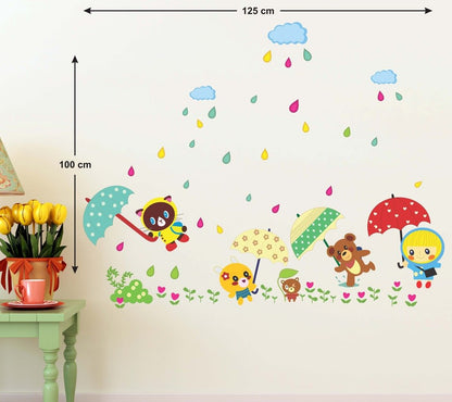 Cartoon Monsoon in a Kindergarten' Wall StickerAy649