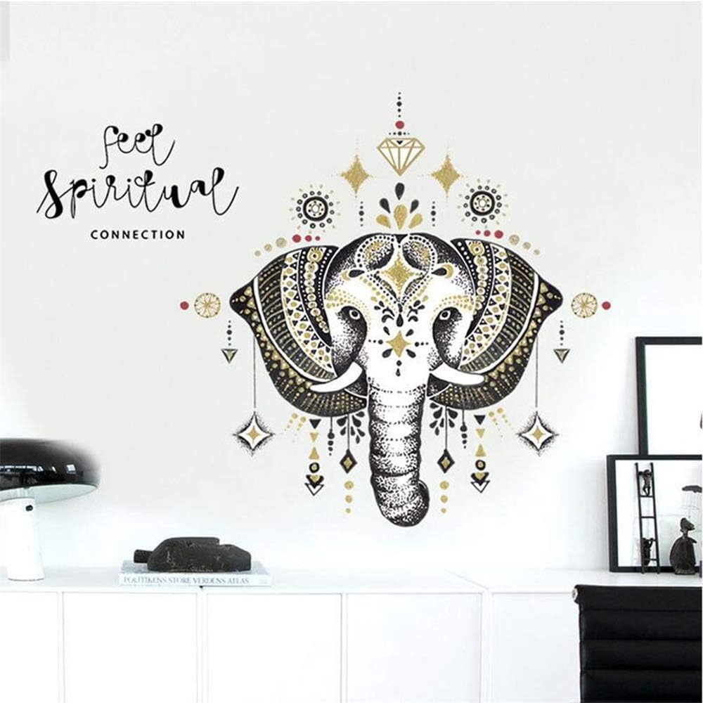 Sk7168 Elephant Wall Decals Bedroom Indian Yoga Vinyl Decal Sticker Boho Decor