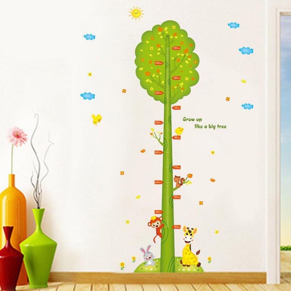 Big Tree Height Measurement Wall Stickers Removable Wall Decals Home Decor PVC Art Mu ral Baby Boys Girls Kids Bedroom Kitchen Decoration Wall Stickers Posters size60x90 xl8200
