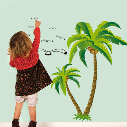 Xh5435 Artibetter Coconut Tree Bedroom Wallpaper Waterproof Home Wall Decals Creative Wall Decor