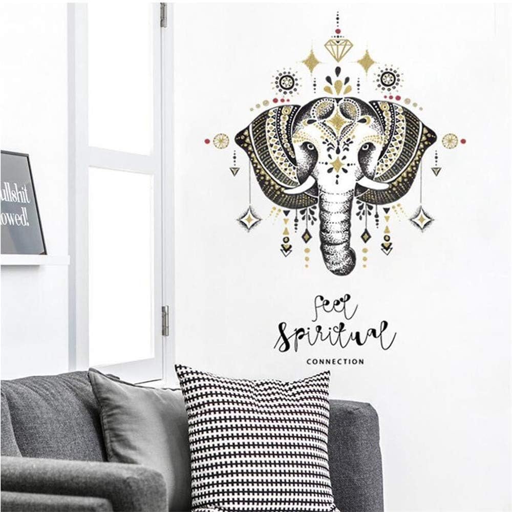 Sk7168 Elephant Wall Decals Bedroom Indian Yoga Vinyl Decal Sticker Boho Decor