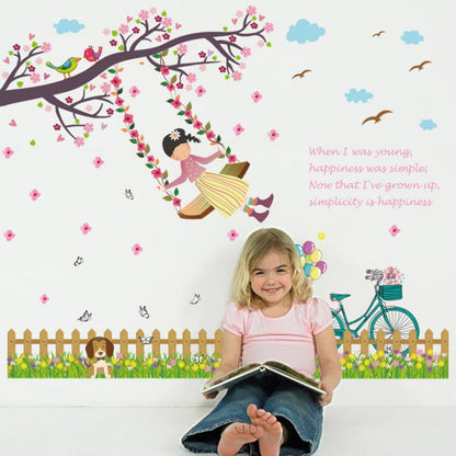 Butterfly Flowers Trees Cartoon Animals Wall Stickers