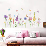 Tree Flowers Leaves Wall Stickers Removable Wall Decals Home Decor PVC Art Mural Baby Boys Girls Kids Bedroom Kitchen Room Decoration Wall Sticker (Wonderful Flowers Birds Butterflies Dragonflies)