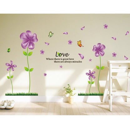 Ay650b Wall Decal Love Flowers Butterflies English Letters Home Sticker Paper Removable Living Dinning Room Bedroom Art Picture Murals DIY Stick Girls Boys Kids Nursery Baby Decoration