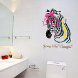 Butterflies Flowers Trees Wall Stickers Cartoon Animals Removable Wall Decals Home Decor Art Mural Baby Boys Girls Kids Bedroom Kitchen Room Decoration Wall Sticker (Beautiful Zebra)