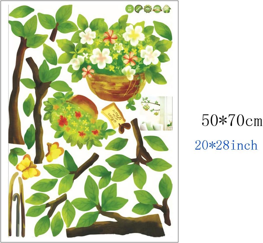 Home Centre Corsica - Green PVC Tree Detailed Wall Decal - 50x70cm, Standard