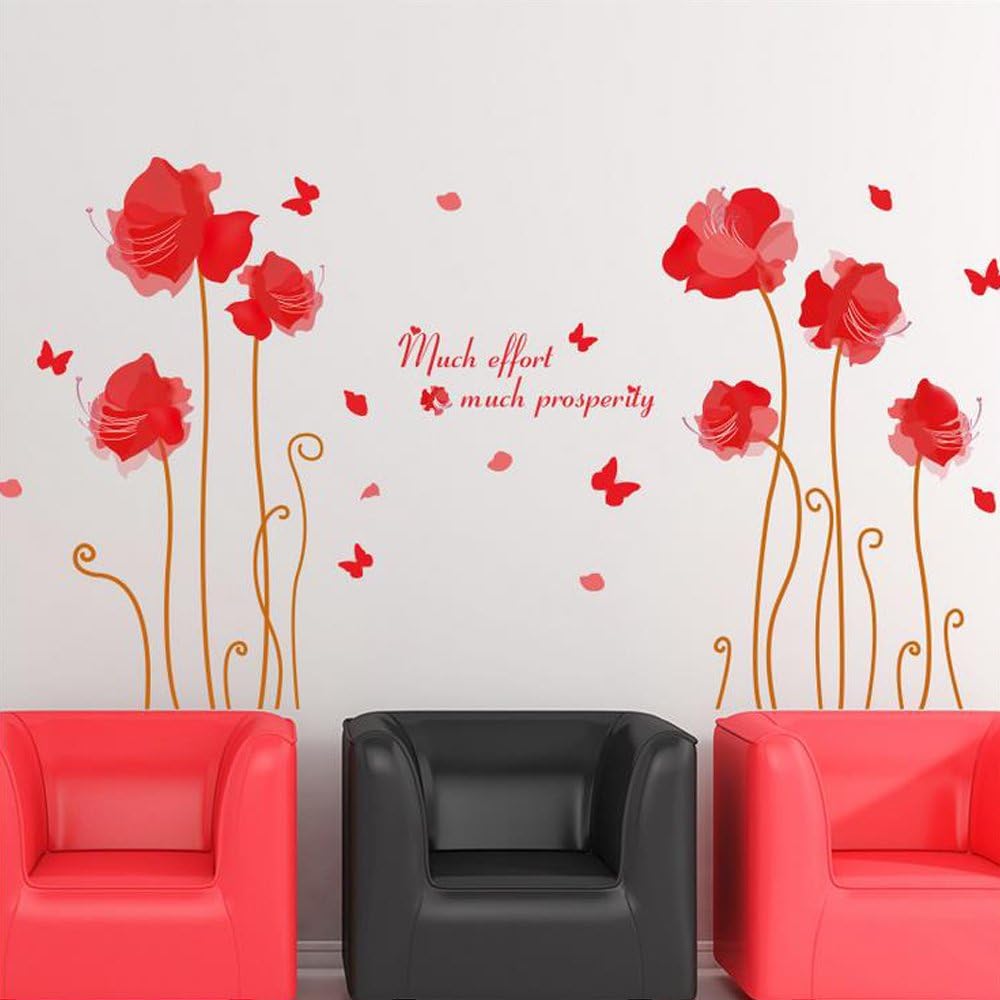 Beautiful Flowers Butterflies Trees Wall Stickers XL8159