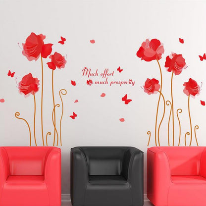 Beautiful Flowers Butterflies Trees Wall Stickers XL8159