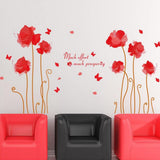 Beautiful Flowers Butterflies Trees Wall Stickers XL8159