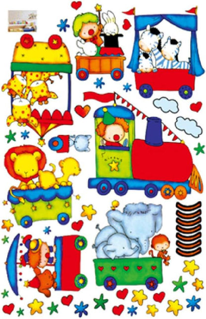 Cute Animal Train Wall Sticker Decal Vinyl Art kids Baby nursery Room Cartoon Decor Home Decor