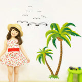 Xh5435 Artibetter Coconut Tree Bedroom Wallpaper Waterproof Home Wall Decals Creative Wall Decor
