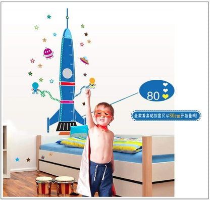 Animal World Rocket Cartoon Children's Bedroom Background Decorate Wall Stickers