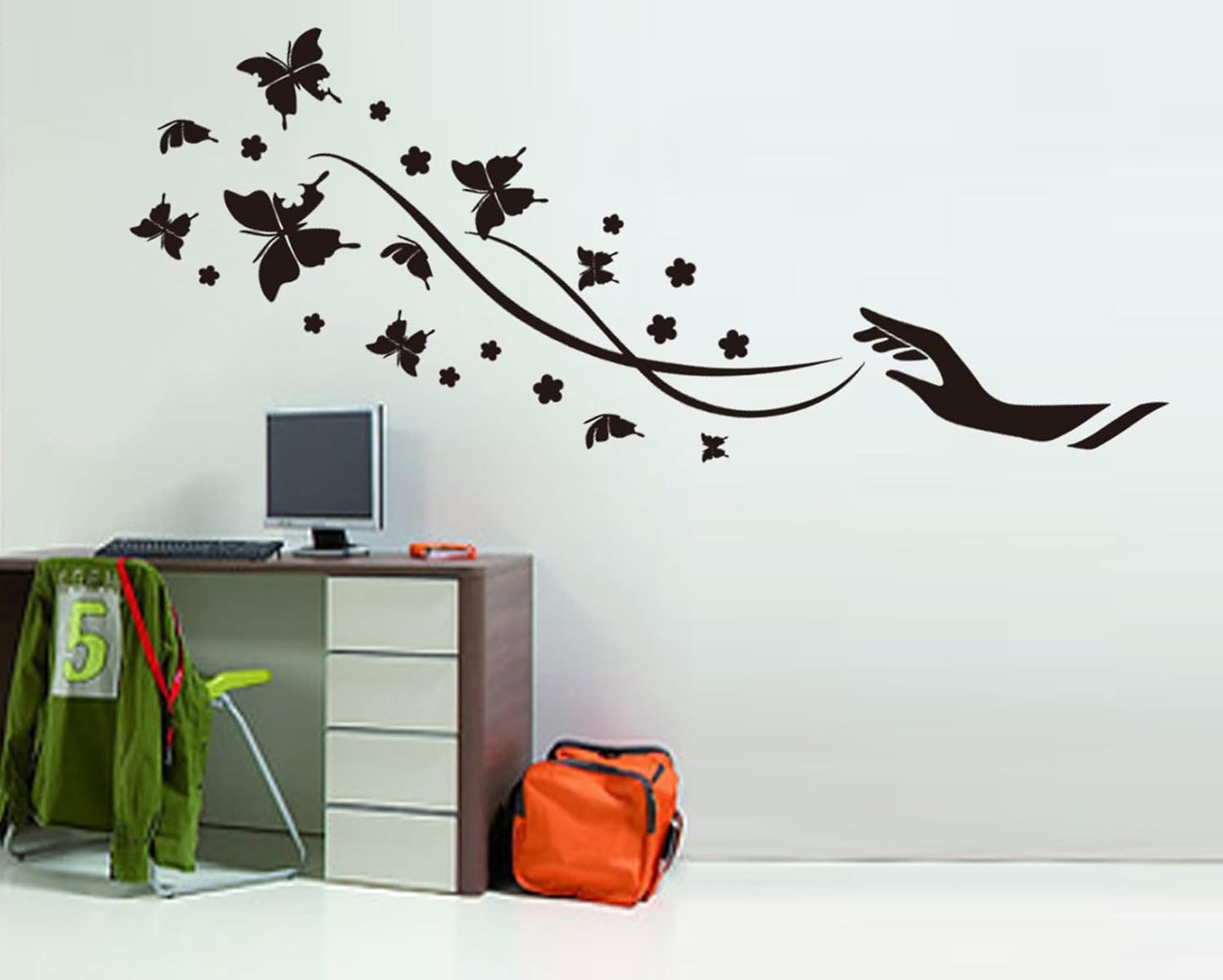 Jm8342 Black Butterflies Vinyl Wall Sticker Home Decal Paper Removable Living Dining Bedroom Kitchen Art Picture Murals DIY Stick Girls Boys Baby Nursery