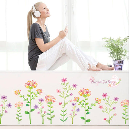 Sk9053 Small Flowers Kick Line Wall Sticker