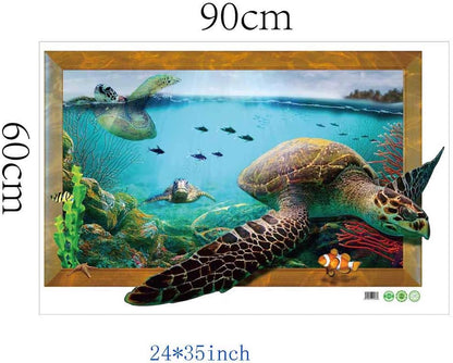 Creative 3D Animal Sea Turtle Wall Stickers Home Decor Living Room Room Sticker Decal Kids Wallpaper xh9265