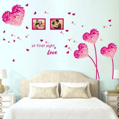 AY7176p Purple Love Grass Wall Stickers Home Decal Decoration Fashion Cute Waterproof Bedroom Living Room Sofa Home Family