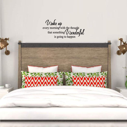KYSUN Wake Up Every Morning with The Thought That Something Wonderful is Going to Happen Vinyl Wall Decal Inspirational Quotes Home Décor
