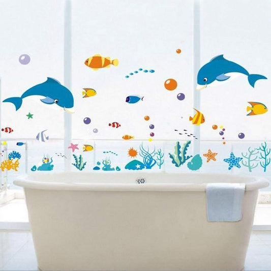 Xy8047 GlobalNiche® Sea Ocean Animal Dolphin Fish Wall Window Decor Vinyl Decal Kid Rome Sticker