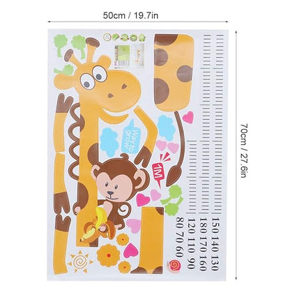 PVC Children Height Growth Chart Measure Wall Sticker Kids Room Decor Animal Decal Xh778