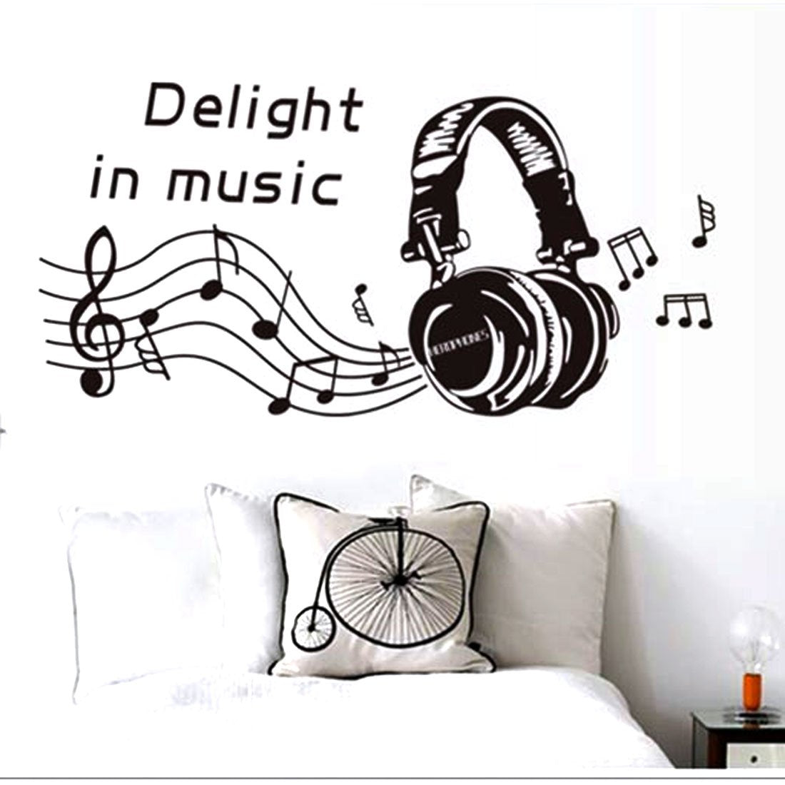 Jm8265 Generic Home Earphone Note Print Water Resistant Wall Sticker DIY Wallpaper