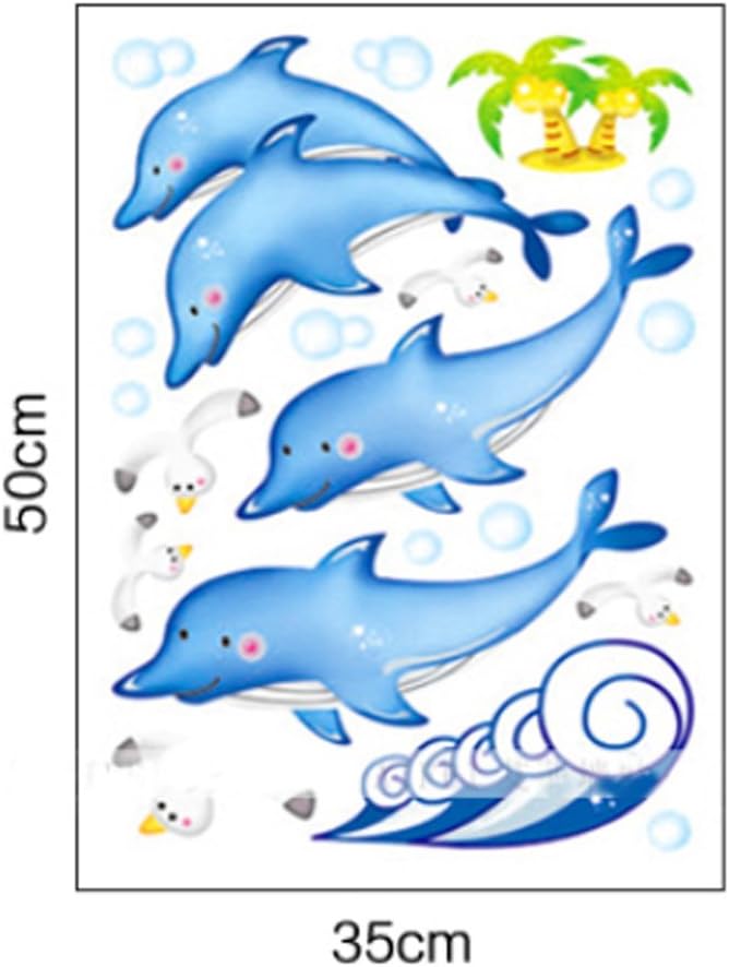 Yesurprise Removeable Mural Wall Sticker Decal Home Kid Room Nursery Decor Tree Sea Dophins Seagulls size 50x70  dm570102