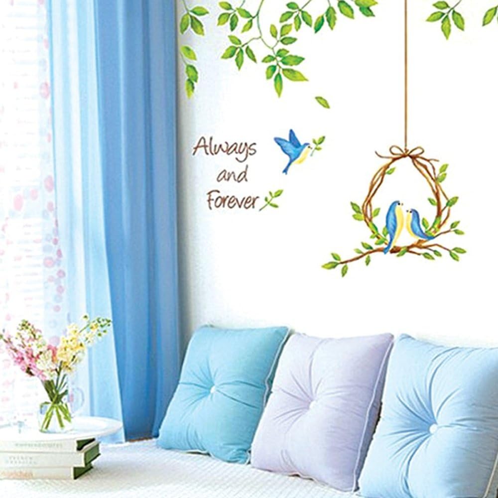 Decals Design 'Always and Forever Birds Nest and Leaves' Wall Sticker DM570012