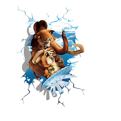 XL8123 EasiTool 3D Wall Stickers Ice Age Room Decals Waterproof Dimensional Decor Home Decor Bedroom Sticker