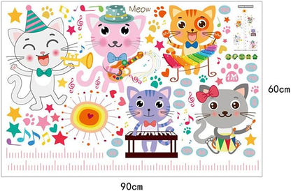 growth chart for kids,Kitten height wall sticker, children's room Sk9152