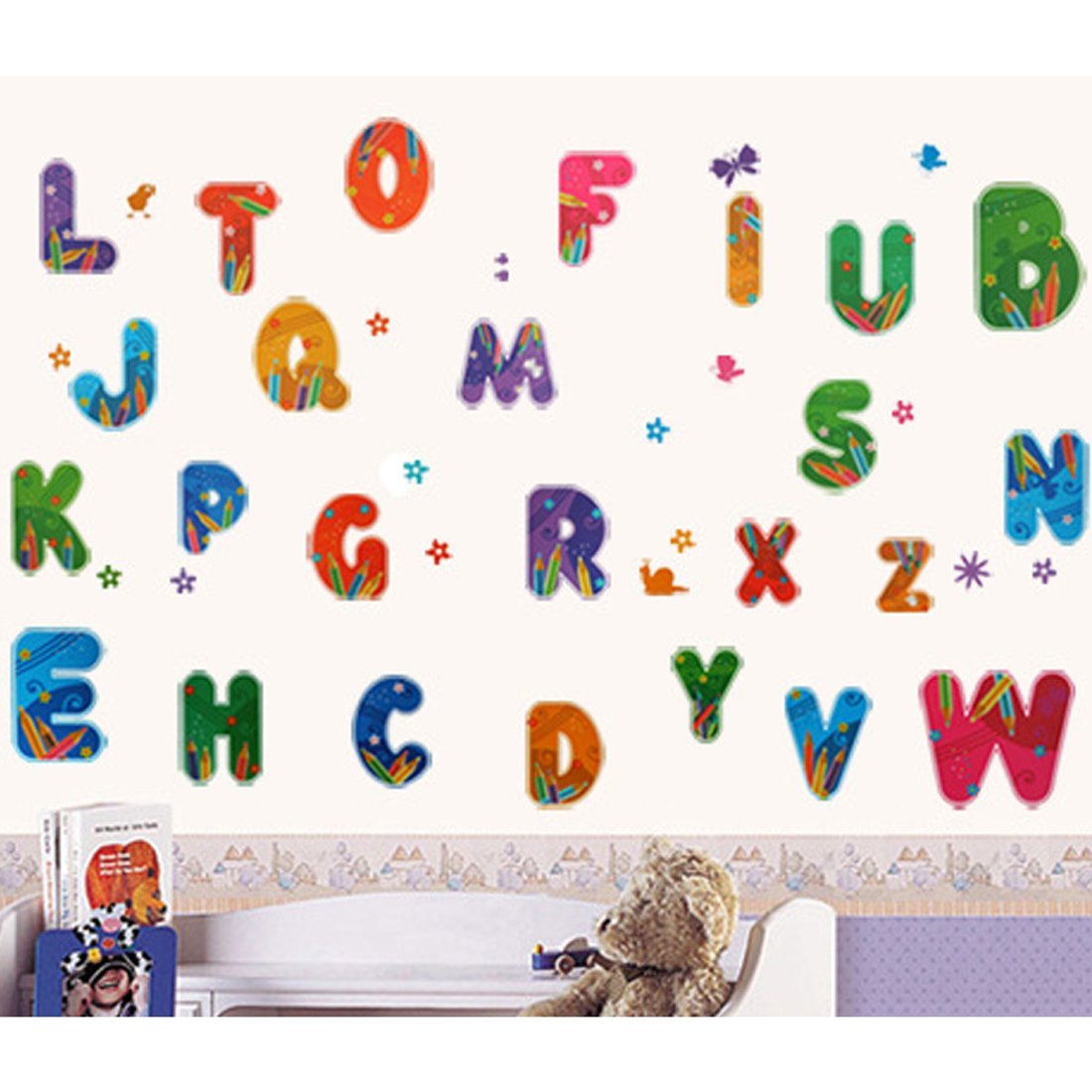 SAMHEZ XY8073 Colorful Alphabet Wall Sticker [50 x 70cm]