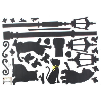 Cat Decals Removable Sticker Decoration Wall Decal Cats Kitten Generic PVC Cat Print Home Living Room Self Adhesive Wall Sticker LD833 Size: 30x60