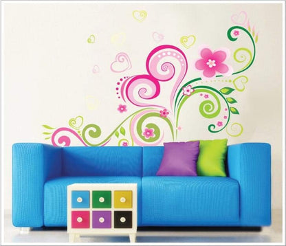 New 2024 Lp Xy8006 DIY Wall Sticker, Stickers Living Room Bedroom Sofa Backdrop Fantasy Flower Wall Stickers Decal Decoration Products Accessories