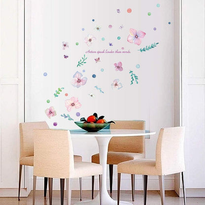 Sk7068 Beautiful Flowers Wall Stickers