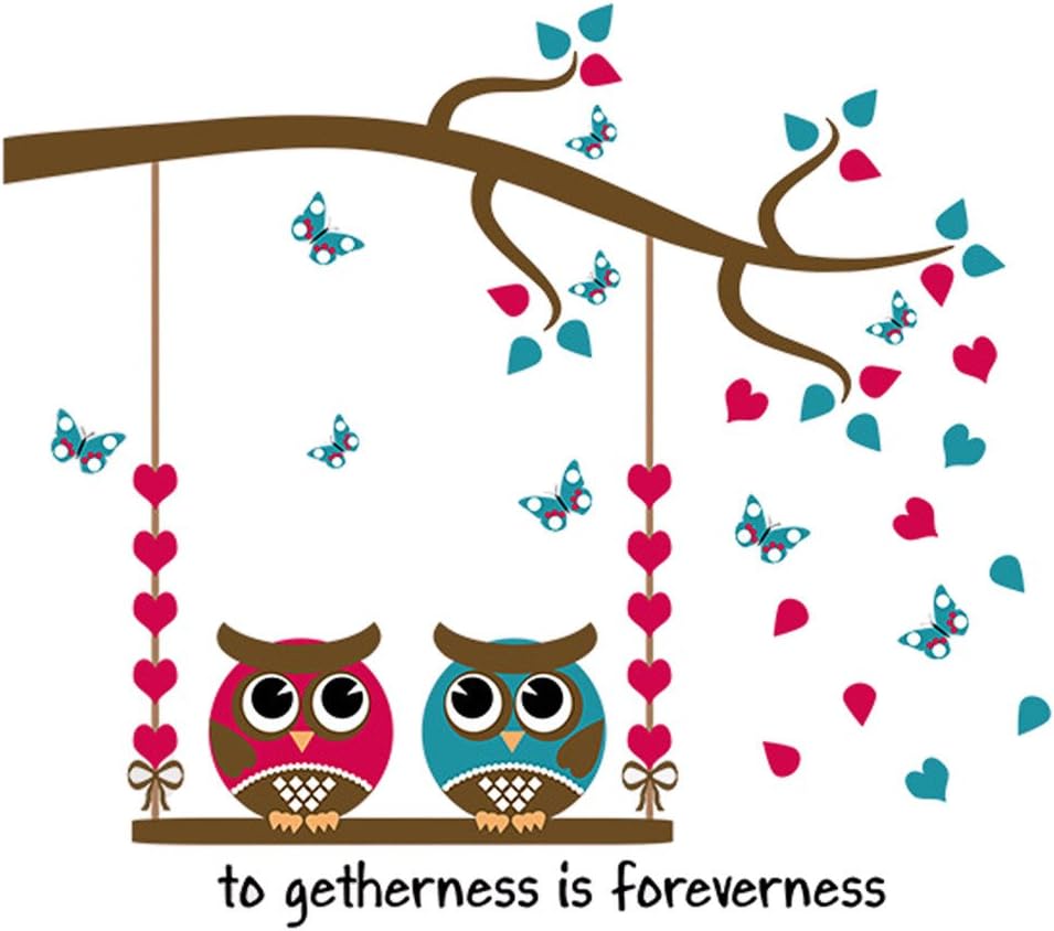 Hm31001 Wall Sticker Decoration Wall Decor Wallpaper Sticker Goods Wall Rental Room OK Owl Butterfly Butterfly Love Love Tree Swing Two Owls Beautiful Wall Sticker