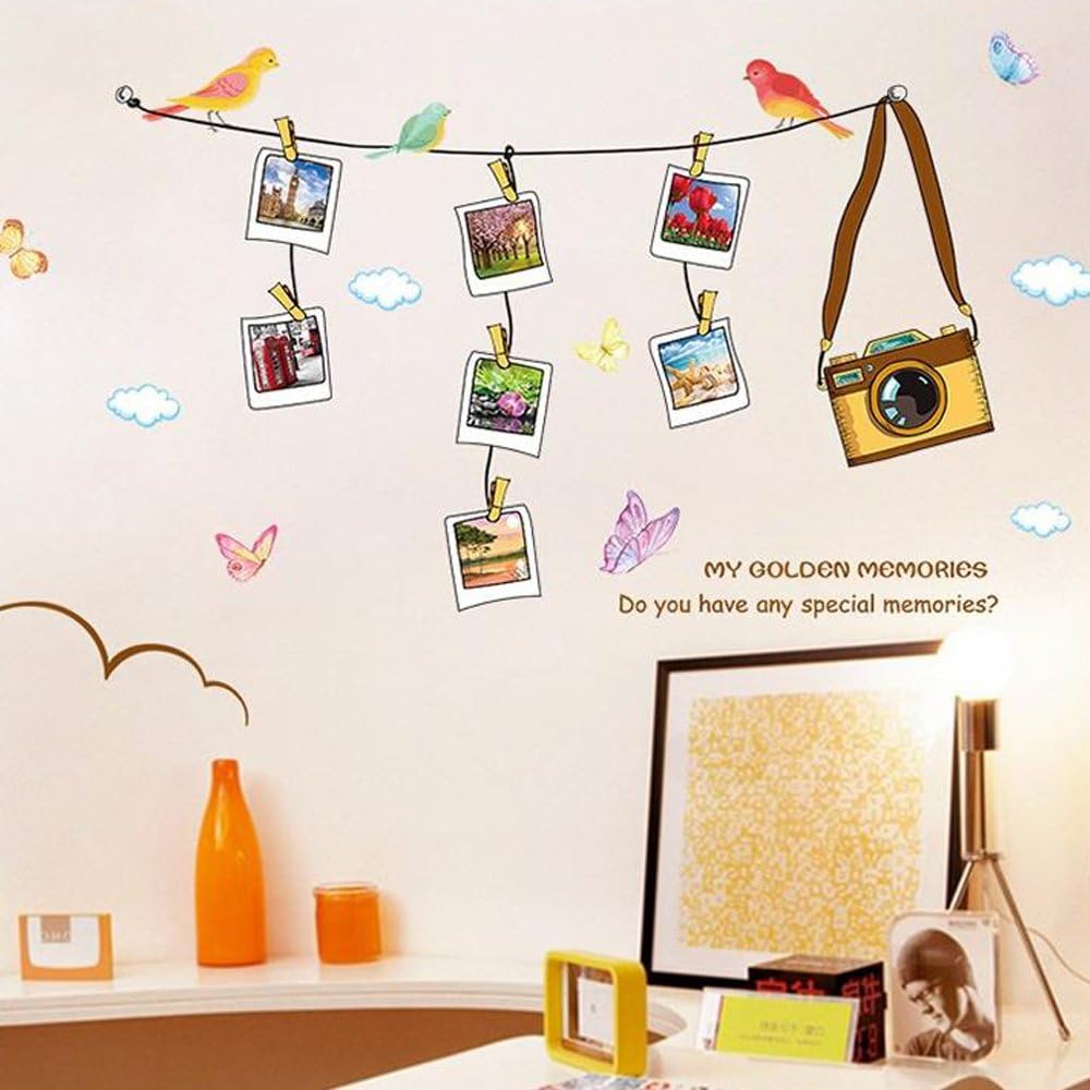 Solimo Wall Sticker for Living Room (Travel Photo Gallery, Ideal Size on Wall, 180 cm X 100 cm), PVC Vinyl