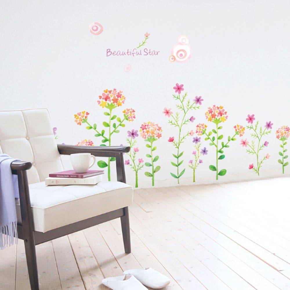 Sk9053 Small Flowers Kick Line Wall Sticker