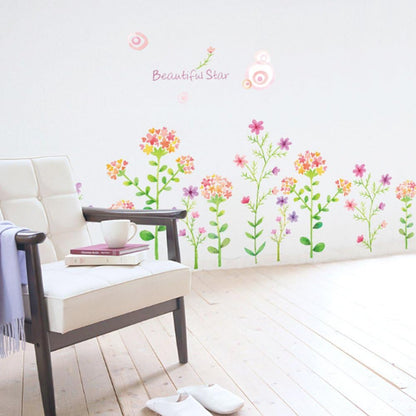 Sk9053 Small Flowers Kick Line Wall Sticker