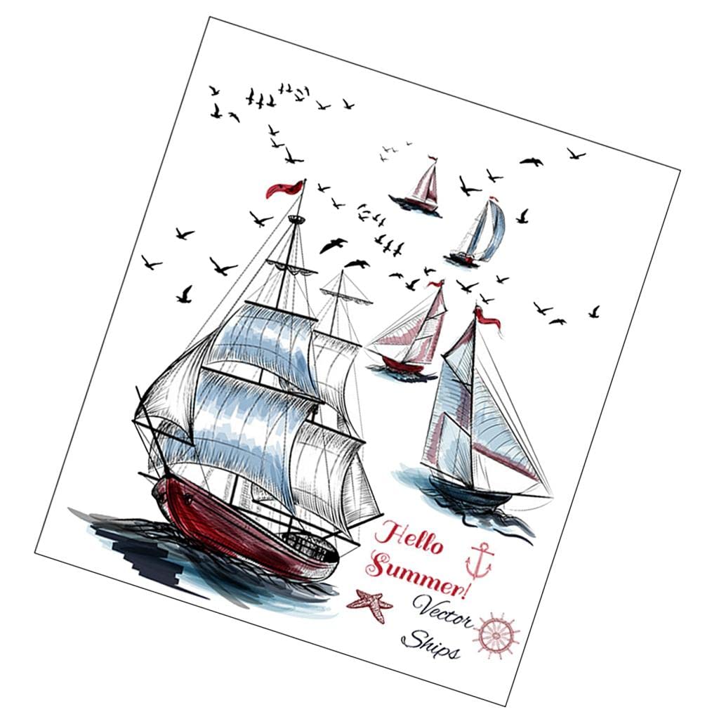 SK9310 Sailing Boat Wall Sticker [60 x 90 cm]
