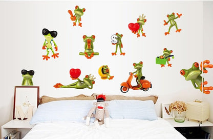 docooler Cartoon Funny Humorous Frog Big Eye Removable Wall Stickers DIY Kid's Child Room Decor Decal AY7159 (70* 50cm)