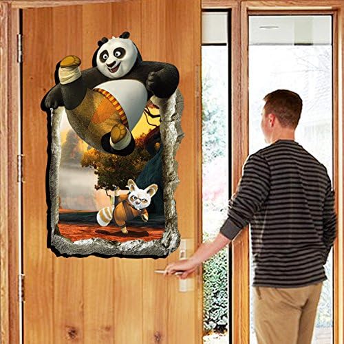 Decals Design '3D Kung Fu Panda' Wall Sticker (Polyvinyl Chloride, 60 cm x 90 cm)