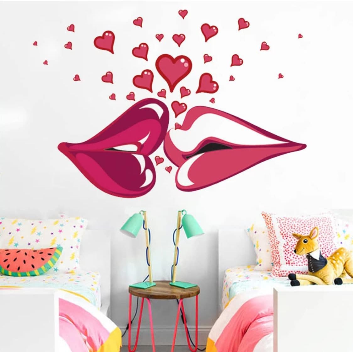 DM570065 Wall Stickers for Living Room Wall Stickers Wholesale Romantic Kiss Love Decorative Wall Stickers for Bedroom Bedroom Decor