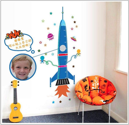 Animal World Rocket Cartoon Children's Bedroom Background Decorate Wall Stickers