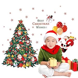 Christmas Theme Wall Sticker (Vinyl, 46 cm x 5 cm x 5 cm, BI- sk9116