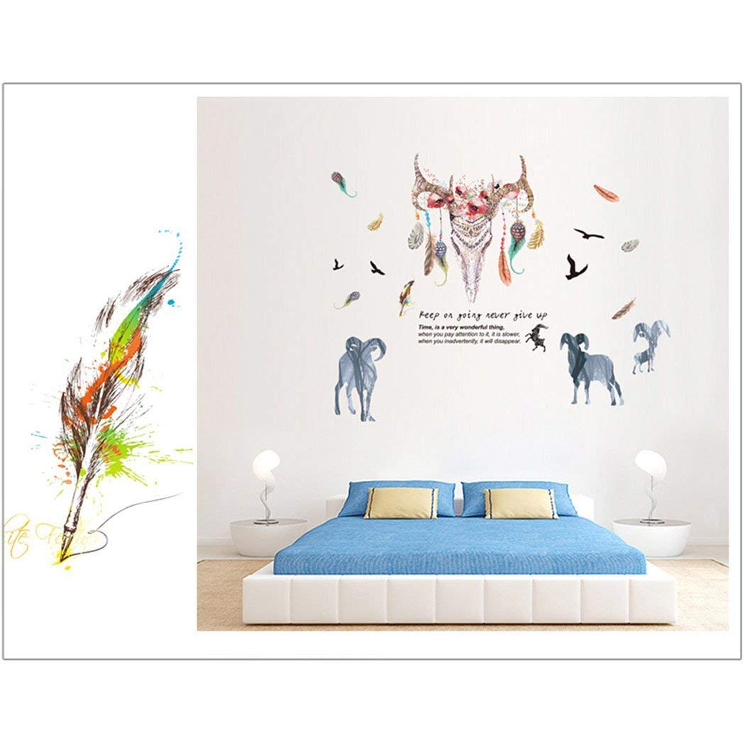 Imported Wall Sticker Decor Sticker Removable DIY Goat Head Wall Decal fo Decor One Size