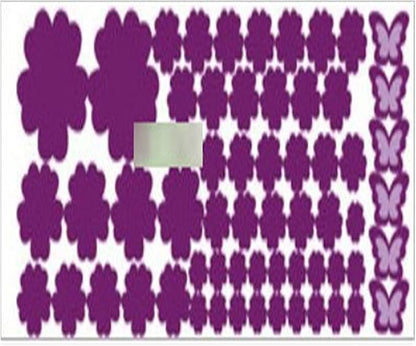 ROBAUN 108pcs Blumen und 6pcs Schmetterling Wandaufkleber Wohnzimmer Schlafzimmer Kunstaufkleber Hausdekoration Möbelaufkleber (Color : Deep Purple)