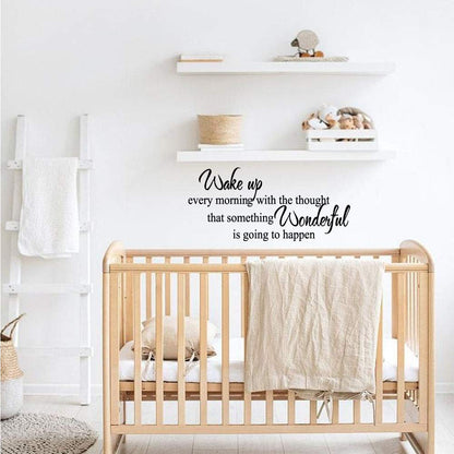 KYSUN Wake Up Every Morning with The Thought That Something Wonderful is Going to Happen Vinyl Wall Decal Inspirational Quotes Home Décor