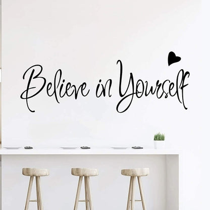 Believe In Yourself Wall Stickers Inspirational Home Decor Creative Inspiring Quote Wall Decal Adesivo De Parede Vinyl Decals