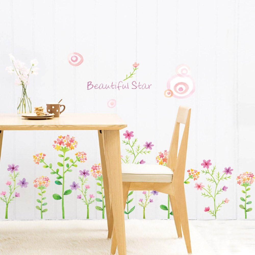 Sk9053 Small Flowers Kick Line Wall Sticker