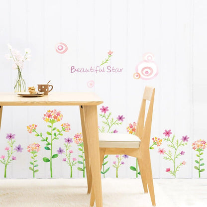 Sk9053 Small Flowers Kick Line Wall Sticker