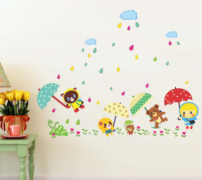 Cartoon Monsoon in a Kindergarten' Wall StickerAy649