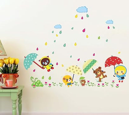 Cartoon Monsoon in a Kindergarten' Wall StickerAy649